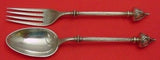 Gothic Dome by Sharp Sterling Silver Junior Set 2pc Brite-Cut Fork and Spoon