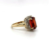 14k Gold 4.41 Carat Genuine Natural Spessartine Garnet and Diamond Ring (#J5419)