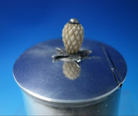 HE Sterling Silver Tea Caddy with Hinged Lid and Pineapple Finial (#4995)