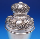 Hungarian Sterling Silver Cocktail Shaker Repoussed Fruit 9 1/2" Tall  (#7812)