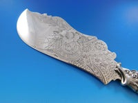 Dolphin by Shiebler Sterling Silver Ice Cream Slice FH AS Bright-Cut Flowers 13"