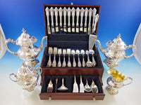 Grande Baroque by Wallace Sterling Silver Flatware Set 12 Dinner Size + Tea Set