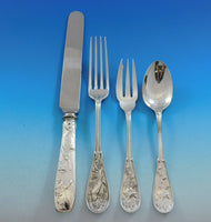 Japanese by Tiffany Co Sterling Silver Flatware Set Service 108 pc Audubon Birds