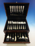 Rose by Stieff Sterling Silver Flatware Set For 8 Service 47 Pieces Repousse