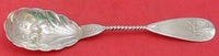 Coin Silver by W.R. Tice Berry Spoon Twist Handle/Fruit In Bowl 9"