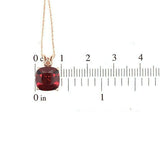 14k Rose Gold 3.83 Carat Cushion Genuine Natural Garnet Pendant (#J5578)