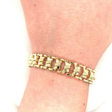 14k Yellow Gold Wide Fancy Link Bracelet (#J5532)