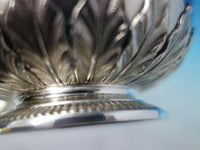 French 800 Silver Caviar Bowl w/ Lid Flower & Leaf Design c1870 (#6130)
