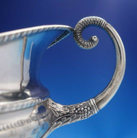 Coin Silver Creamer / Milk Pitcher on Pedestal Base w/ Faux Woven Design (#3995)