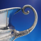 Coin Silver Creamer / Milk Pitcher on Pedestal Base w/ Faux Woven Design (#3995)