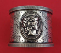 Medallion by Unknown Coin Silver Napkin Ring Bright-Cut c. 1860 1 1/2" x 1 1/4"