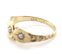 10k Yellow Gold Seed Pearl Child's Baby Infant Ring Size 0 Jewelry (#J6144)