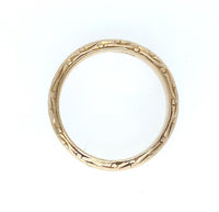 14k Yellow Gold Wedding Band with Wavy Dot Geometric Design Size 4.5 (#J6095)