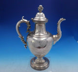 Ball Black and Co Coin Silver Tea Pot Engine Turned w/Raspberry Finial (#3982)