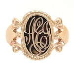 10k Yellow Gold Baby Signet Ring "AEJ" Monogram Infant Child's Jewelry (#J5834)