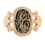 10k Yellow Gold Baby Signet Ring "AEJ" Monogram Infant Child's Jewelry (#J5834)