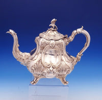 Henry Wilkinson Silverplate Tea Set 6pc with 3-D Bird Finials c. 1860's (#3080)