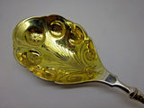 Art Silver Circa 1865 Sterling Silver Berry Spoon GW with 3-D Whippet Hound