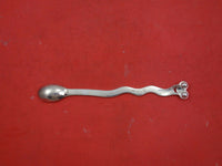 Emilia Castillo Mexican Sterling Silver Infant Spoon Frog Handle Black Stone Eye