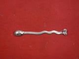 Emilia Castillo Mexican Sterling Silver Infant Spoon Frog Handle Black Stone Eye