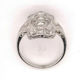 Art Deco 18k White Gold Filigree 1/2ct Genuine Natural Diamond Ring (#J4839)