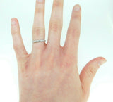 Antique Platinum Genuine Natural Diamond Anniversary Ring Band (#J4496)