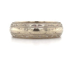 14k White Gold Wide Engraved Wedding Band Ring Size 8.5 Jewelry (#J5895)