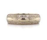 14k White Gold Wide Engraved Wedding Band Ring Size 8.5 Jewelry (#J5895)
