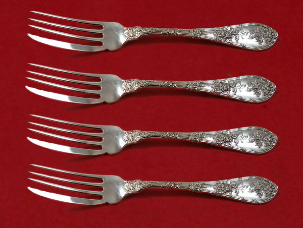 Dauphin by Durgin-Gorham Sterling Silver Fish Fork Set 4pc AS Custom Made 7"