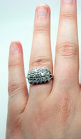 14k White Gold Wide Genuine Natural Diamond Band Ring 1.66 Carats (#J806)