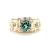 10k Yellow Gold Men's Green Genuine Natural Tourmaline Ring Jewelry (#J5646)