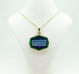 Jim Kaufmann 22 Carat Genuine Natural Opal Intarsia Pendant 14k Gold (#J5031)