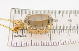 14k Gold Pendant with 11ct Champagne Genuine Natural Smoky Quartz (#J3978)