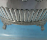 Swedish Sterling Silver Tea Caddy Leaf Border Footed Lion Paws with Key (#5523)