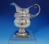 Coin Silver Creamer / Milk Pitcher on Pedestal Base w/ Faux Woven Design (#3995)