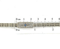 10k White Gold Art Deco Genuine Natural Sapphire Filigree Bracelet (#J5535)