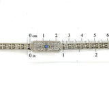 10k White Gold Art Deco Genuine Natural Sapphire Filigree Bracelet (#J5535)