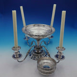 English Silverplate 9 Piece Epergne Set with Four Holders and Baskets (#4391)