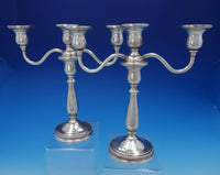 Prelude by International Sterling Silver Candlestick Pair 3-Light #N213 (#3752)
