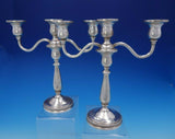 Prelude by International Sterling Silver Candlestick Pair 3-Light #N213 (#3752)