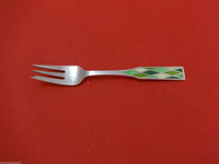 Harlequin Enameled by Georg Jensen Sterling Silver Dessert Fork 3-Tine Green 5"