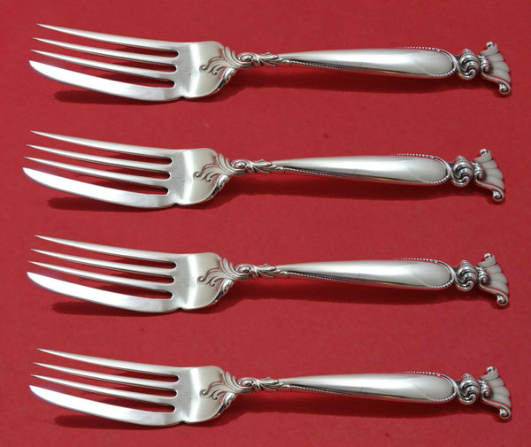Romance of the Sea by Wallace Sterling Silver Fish Fork Set 4pc AS Custom Made