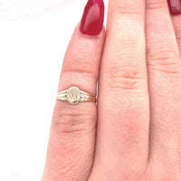 10k Yellow Gold Child's Signet Ring Scrolly "L" Monogram Jewelry (#J5771)