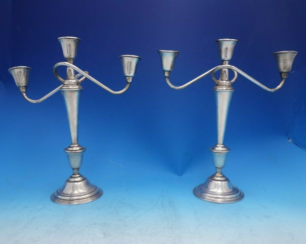 Rogers Sterling Silver Candelabra Pair 3-Light 12" x 10 3/4" #210/65/17 (#4065)