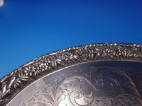 Repousse by Kirk Sterling Silver Tea Tray Hand Engraved Leaves Rolled Edge #7181