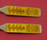 Michelsen Sterling Silver Fork and Spoon Set Enameled Star and Tree Vermeil 1967