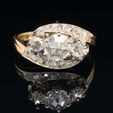 Victorian 18k Yellow Gold Rose Cut Genuine Natural Diamond Ring (#J5009)