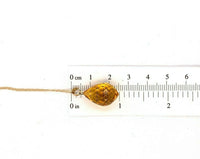 14k Yellow Gold Briolette Genuine Natural Citrine Pendant on Chain (#J5463)