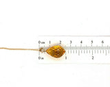 14k Yellow Gold Briolette Genuine Natural Citrine Pendant on Chain (#J5463)