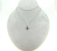14k White Gold Moon and Black Star Genuine Natural Diamond Pendant (#J5077)